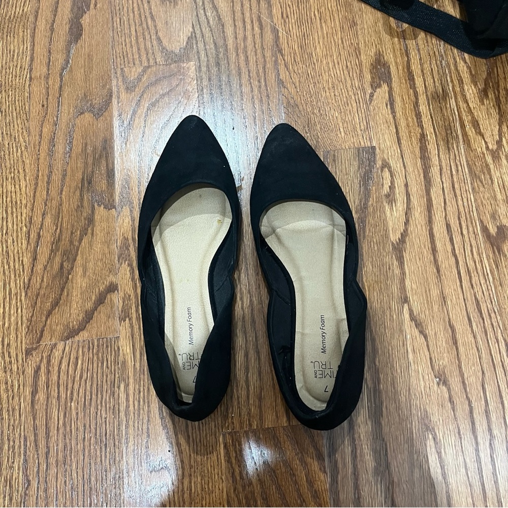 black flats, gently worn, in great condition!